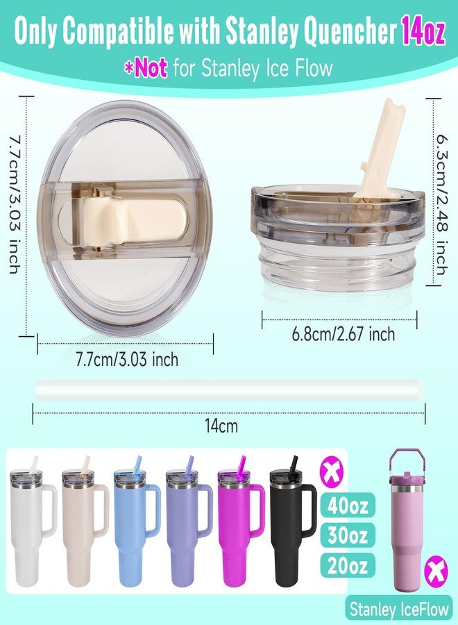 ANTAND 14 oz Flip Straw Lid Replacement for Stanley Cup Accessories, 2 Pack Leakproof Spill Proof Tumbler Lids Cover for 14oz Stanley Cups, Detachable No Spill Top Replacement (Rose Quartz, Black) - Image 2